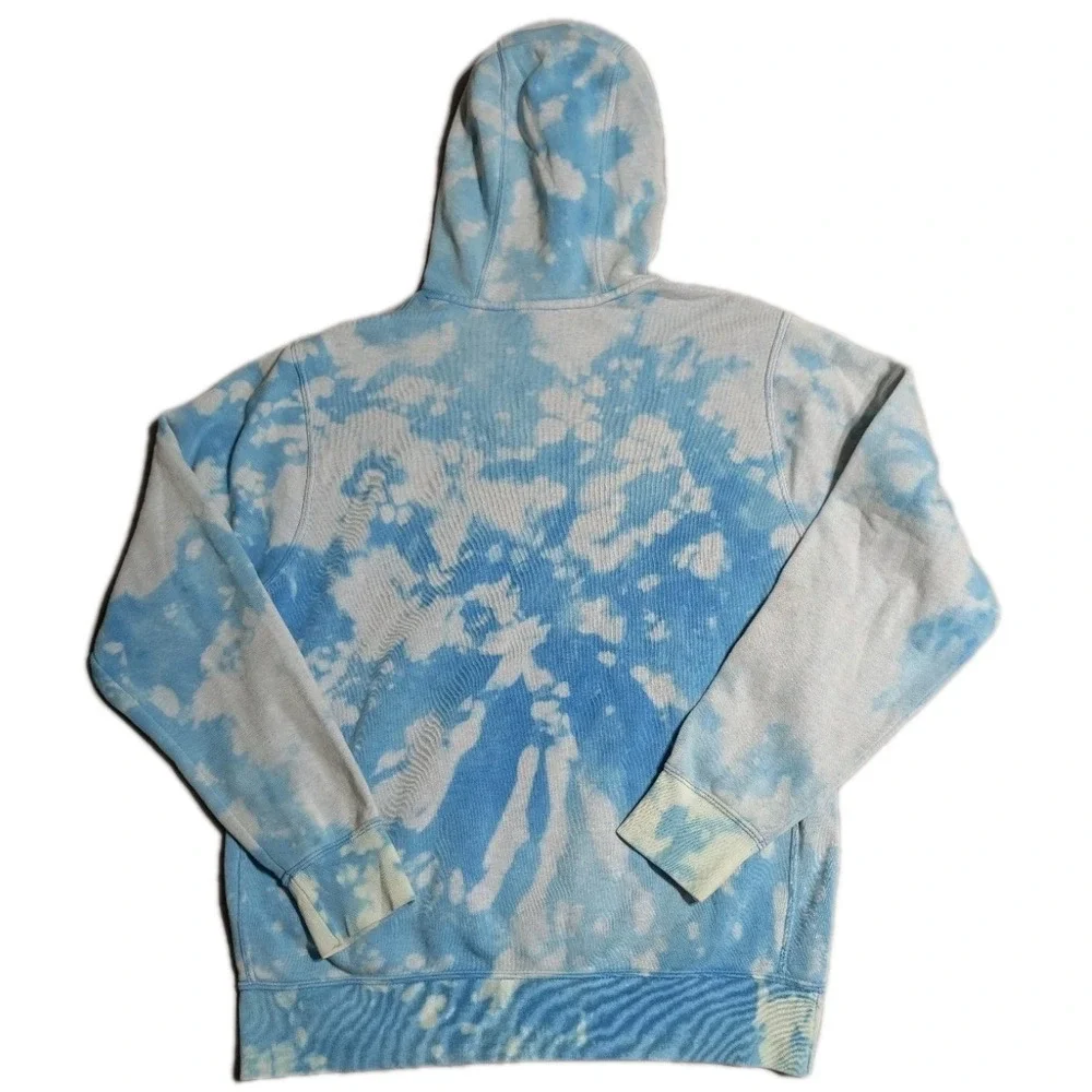 Nike Sportswear Just Do It Tie Dye Pullover Hoodie‎ Blue White Fleece Womens S